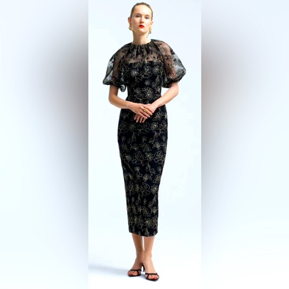 Lela Rose CORDED ROSE TULLE NAOMI DRESS
